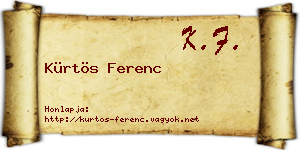 Kürtös Ferenc névjegykártya